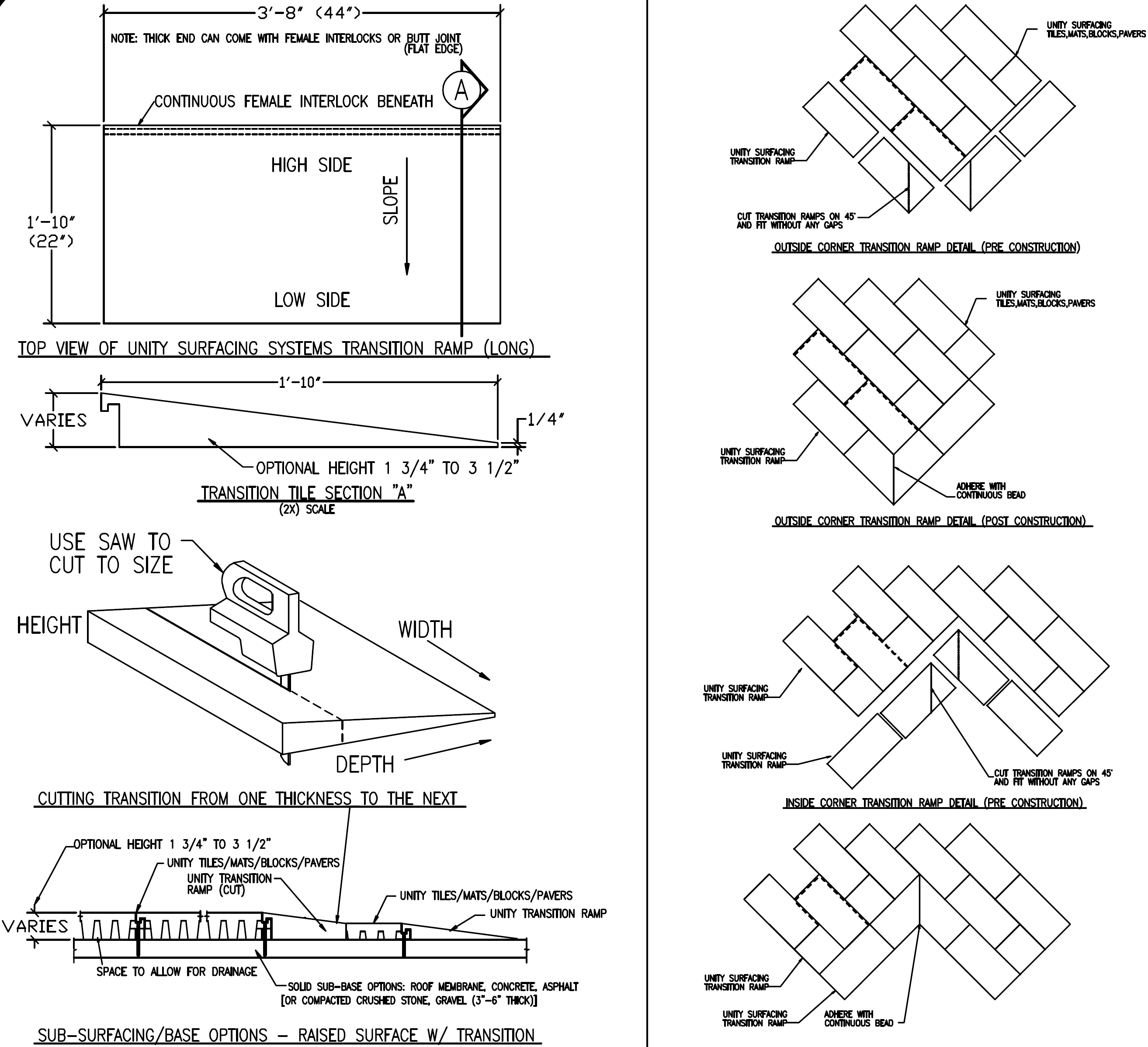 Unity TRL Series Transitional Ramps Beveled Edging Play Surfacing